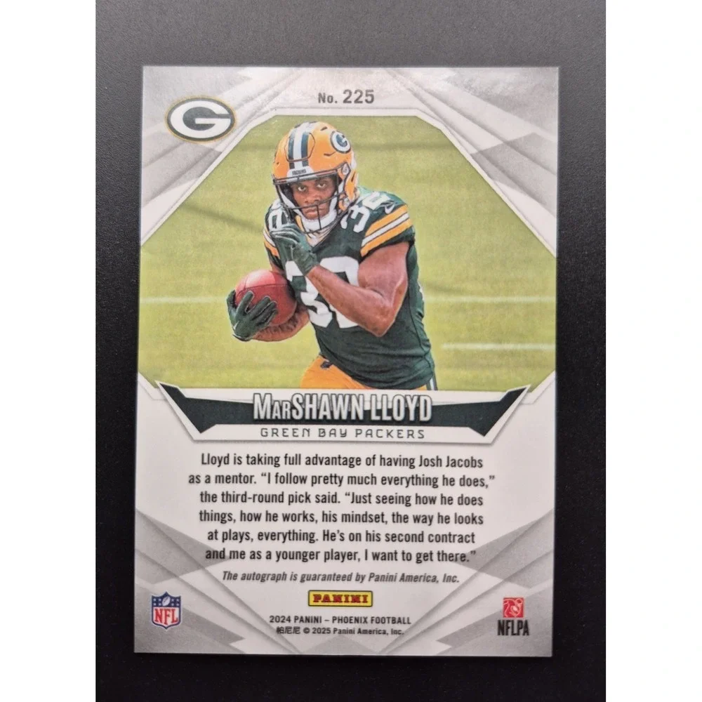 2024 Panini Phoenix Marshawn Lloyd #225 Auto Rookie Pandora (RC) (AU) Packers